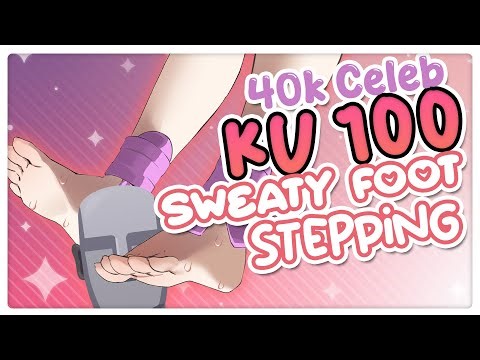 KU100 Sweaty Foot Stepping ASMR 【40k Celebration】