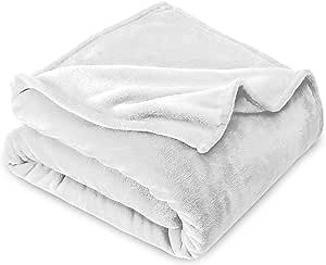 Bare Home Fleece Blanket - Full/Queen - Ultra-Soft Lightweight for Bed, Sofa, and Couch - Luxury Microplush - Cozy Warm Blanket (Full/Queen, White)