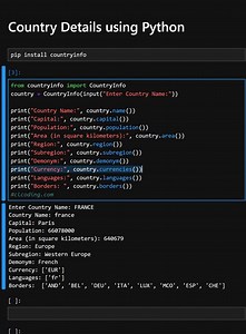 Country Details using Python | Python Coding