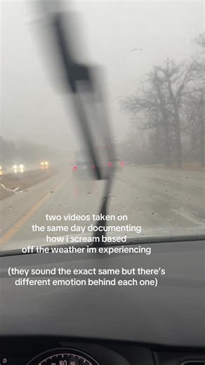 scared scream vs happy scream! #scream #driving #weather #car #happy