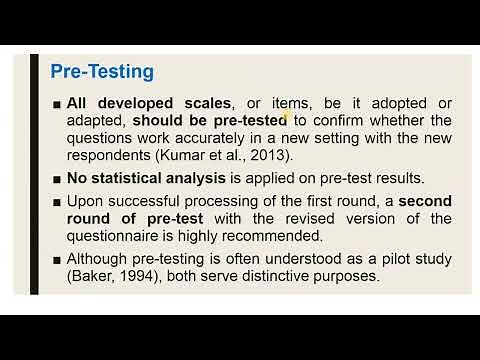 Topic 30 - Pre-testing / Pilot testing in research
