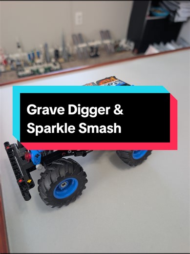 the newest additions to the Monster Jam technic collection from @LEGO Grave Digger Fire n Ice and Sparkle Smash #lego #monsterjam #gravediggermonstertruck #sparklesmashmonstertruck