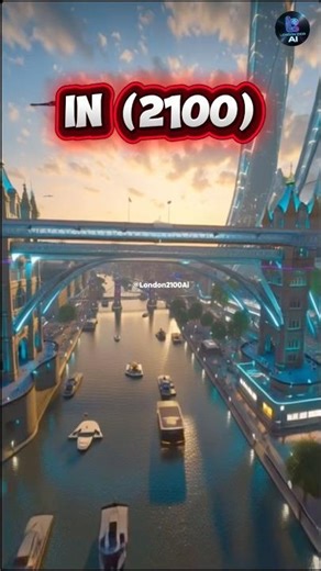 Tower Bridge in 2100: London’s AI Future! 🌉🚀 #London2100 #Shorts