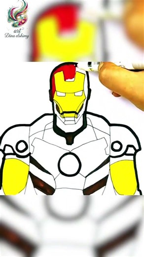 Iron Man Marvel Drawing #shorts #drawing #howtodraw #art #drawingtutorial #easydrawing #sketch #art