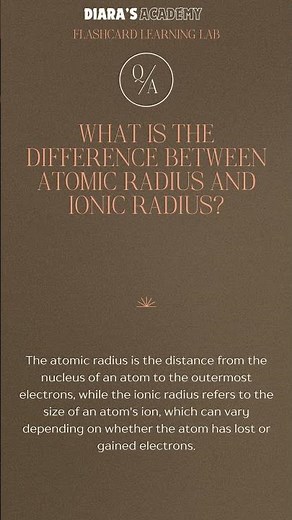 What is the Difference Between Atomic Radius and Ionic Radius ‪@Diarasacademy‬