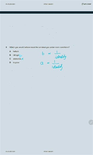 Ideality of a gas #mdcat #entrytest