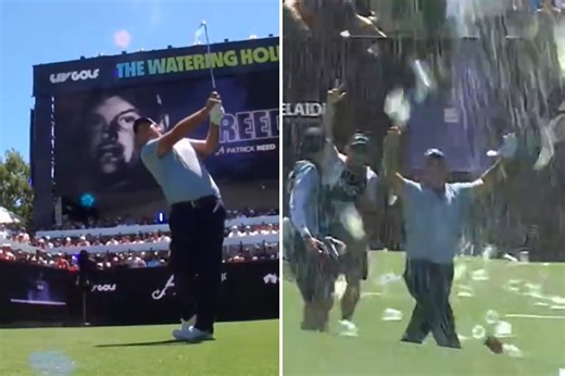 'Goodness me' - Patrick Reed drenched in beer after hole-in-one on party hole