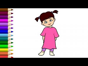 How To Draw Boo, Boo, Monsters Inc, Step by Step,‪@ABSkidsTV‬
