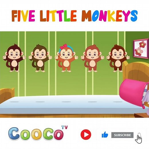 Five Little Monkeys Jumping on the Bed | 5 Little Monkeys | Nursery Rhymes | Cooco TV #kids