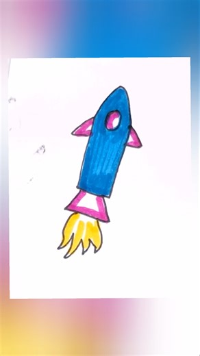 😱1min 🚀 Rocket drawing step by step #art #easydrawing #shorts #foryou