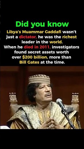The Richest Dictator in History — $200 Billion Gaddafi 💰#historyshorts
