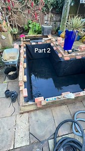 19K views · 689 reactions | Part 2! Second edition of relining this pond, and it’s going smoothly, the 2 inside course of brick went in well, holding the liner in place Next goes the paving around the edge, back where it came from, no cuts to be made so it’s simple and quick! Just to point in the dark  and then return to finish off, give it a few days to go off then the fish can go back! #reline #pondbuild #koipond #bricklaying #keywords | Tisbury's Aquatic Centre | Facebook
