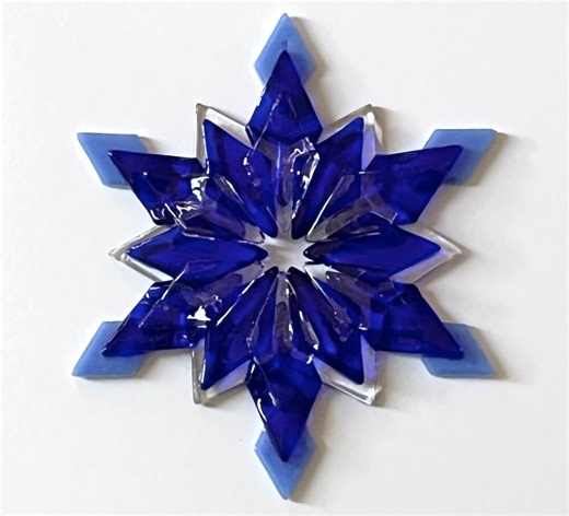 LAST ONE! Fused Glass Snowflake Ornament: Cobalt Blue Suncatcher - Winter Solstice, Winter Decoration, Teacher Gift, Skier - Etsy
