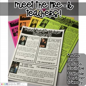 Meet the Pre-K Teachers Newsletter- EDITABLE - Basic Printer Friendly