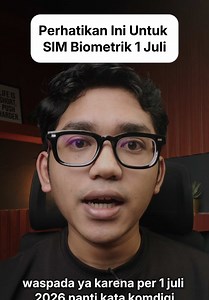 Perhatiin Ini Untuk SIM Biometrik Mulai 1 Juli 2026, registrasi SIM biometrik fokus ke nomor baru dulu. Tapi kalo ada link WA/SMS/DM yang ngaku “registrasi ulang wajib” dan minta KTP, selfie, NIK, atau OTP, stop dulu. Save rumus 3T: Tahan, Telusuri, Tolak. Kirim ke grup keluarga biar paham dan gak gampang panik. #KeamananDigital #SIMBiometrik #PenipuanOnline #KartuSIM #KeamananSiber