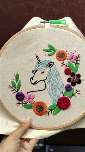 Unicorn Hand Embroidery Design 🦄 | Handmade Embroidery | Final Reveal✨