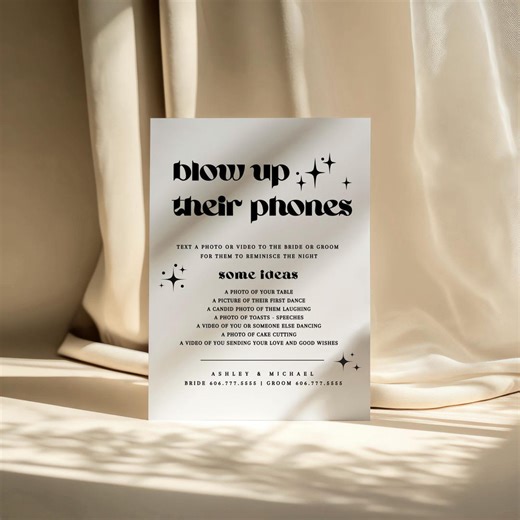 Editable Blow up Their Phones Wedding Sign Canva Template, Photo Hunt Retro Sign | Decorative Signage PNG 5x7 8x10 8.5x11 PDF JPG A4 - Etsy