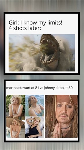“I Know My Limits” 😂 | Martha Stewart vs Johnny Depp Aging Meme Gone Wild#shorts #viral #comedy