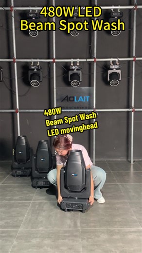 Set the lights. Power on. Show begins. 480W LED Beam Spot Wash Beam movement. Gobo projection. Prism rotation. Zoom effect. #StageLighting #MovingHeadLight #BeamLight #LightingEffects #ProLighting