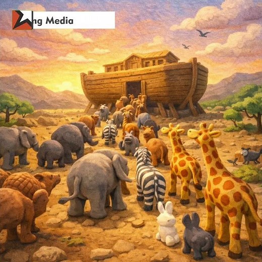 Prophet Noah Saves Animals with a Big Ship!