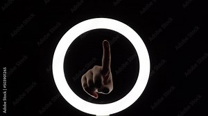 pack of gestures. female hands close-up make figures from fingers. finger play. points his finger up. Hey, you. we need you. we're watching you Stock Video