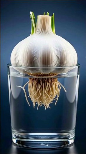 Garlic Regrowth🌱📈 Timelapse – Realistic Root and Green Shoot Development#shorts