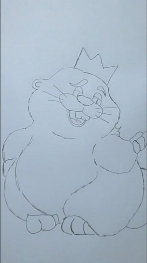 How to Draw King George Waving 👑🦫 #drawing #howtodraw #hoppers #pixar #disney