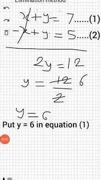 how to solve a pair of linear equations in 2 variables (X and y ) easy method
