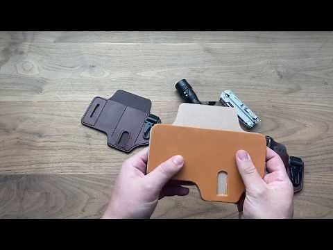 Handmade EDC leather gear for belt carry - Tale of Knives - putting in EDC gear tutorial