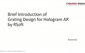 RSoft MOST - Hologram AR Design