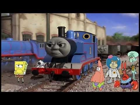 Thomas and SpongeBob angry with SpongeBob's friends.