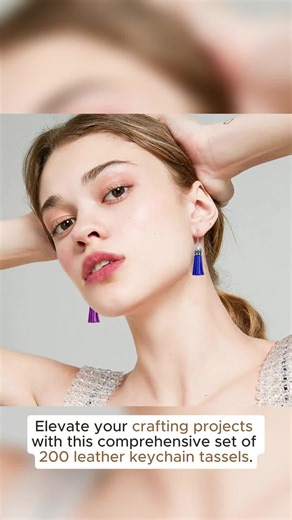 200 Pieces Leather Keychain Tassels Bulk for Crafts, Acrylic Blanks, Charms, Earrings, Bracelets and Jewelry Making, 40-Colors