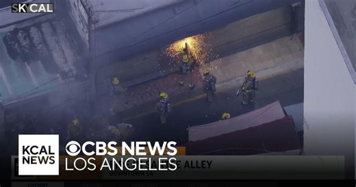 Fire crews put out business fire in Santee Alley, downtown Los Angeles