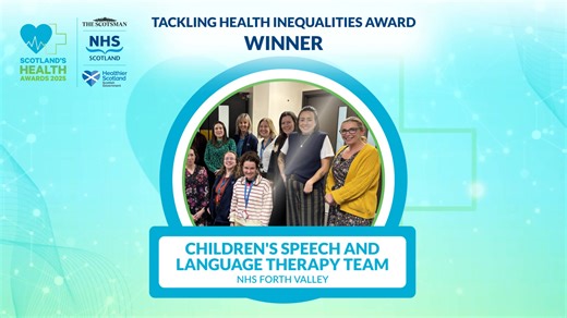 A second win tonight for the Children’s Speech and Language Therapy Team, NHS Forth Valley, winners of the Tackling Health Inequalities Award at this year’s Scotland’s Health Awards. This award recognises their outstanding work in improving access to services and support for children and families, helping to address health inequalities across their community. #TacklingHealthInequalitiesWinner #HealthAwards25 The Scottish Government NHS Scotland | The Scotsman