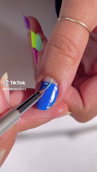 Funky Colorblock Nail Art for Summer