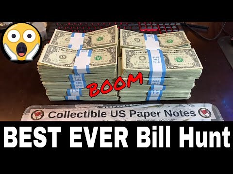 BEST Bill Hunt EVER - RARE Star Notes Found Searching $1 Dollar Bills