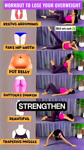 Full Body Weight Loss Workout at Home | Core, Glutes & Posture Exercises #Shorts