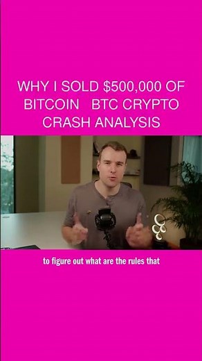 Why I Sold $500,000 Of Bitcoin ☢ BTC Crypto Crash Analysis