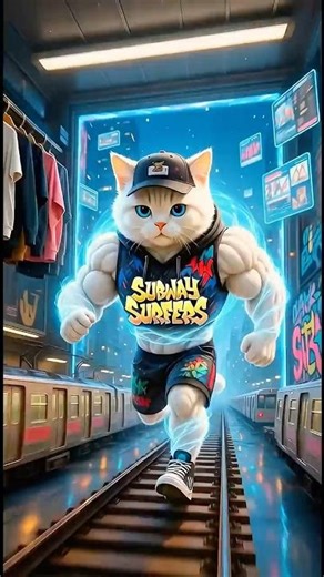 The Fastest Subway Cat Ever 🐱🔥 | Wait for the Run! #shorts