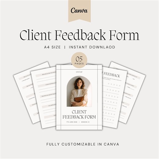 Client Feedback Form Template | Customer Feedback Form Template | Customer Satisfaction Survey | Feedback Form Editable Canva Template & PDF - Etsy Australia