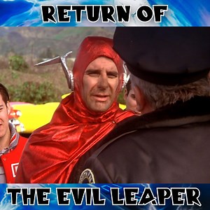 Sam leaps into a college student named Arnold Watkins, a do-gooder who prowls the campus as a self-professed "superhero" called the "Midnight Marauder"; here he confronts a group of fraternity members led by Mike Hammond in "Return of the Evil Leaper" in Season 5. | Quantum Leap