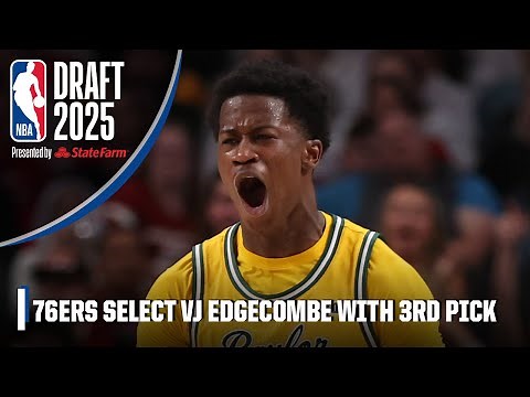 Philadelphia 76ers select VJ Edgecombe with 3rd pick | 2025 NBA Draft Highlights 🎥