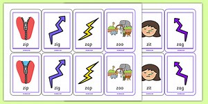 Initial z Sound Playing Cards