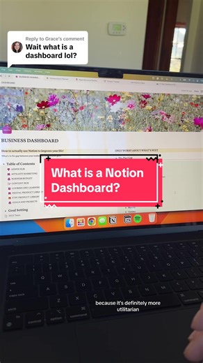 Replying to @Grace A Notion Dashboard is essentially the main hub for all of the work you do in Notion! #notion #notionforbeginners #notiontok #notiontips #howtousenotion #notiondashboard