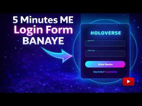 5 Minutes Me Login Form Banaye 🔥Using HTML CSS JS |#coding #loginform #webdesign #trend #css