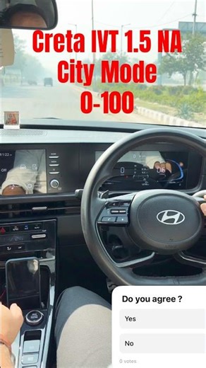 Hyundai Creta IVT 0–100 km/h Test | City Mode Real Acceleration #automatestoryteller #creta #0to100