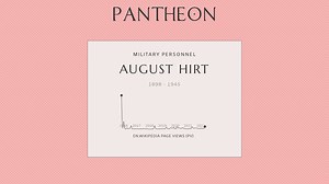 August Hirt Biography | Pantheon