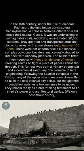 Inca engineers built this massive fortress with perfectly interlocking stones, no mortar required. #ancienthistory #archaeology #Inca #history | Archaeology and Lost Civilizations