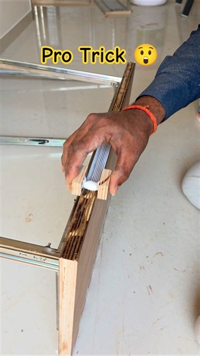 Pro Woodworking Trick 🔥 Perfect Plywood Edge & Drawer Slide Installation #Shorts #shortvideo