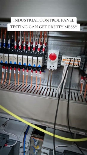 Testing control panels can get messy with all the simulation wiring #automation #ee #controlpanel